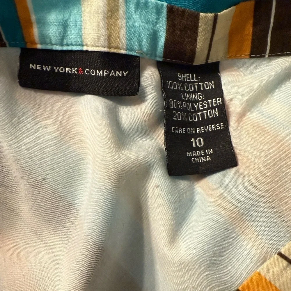New York & Company lined A-line skirt in bright colors  women’s size 10